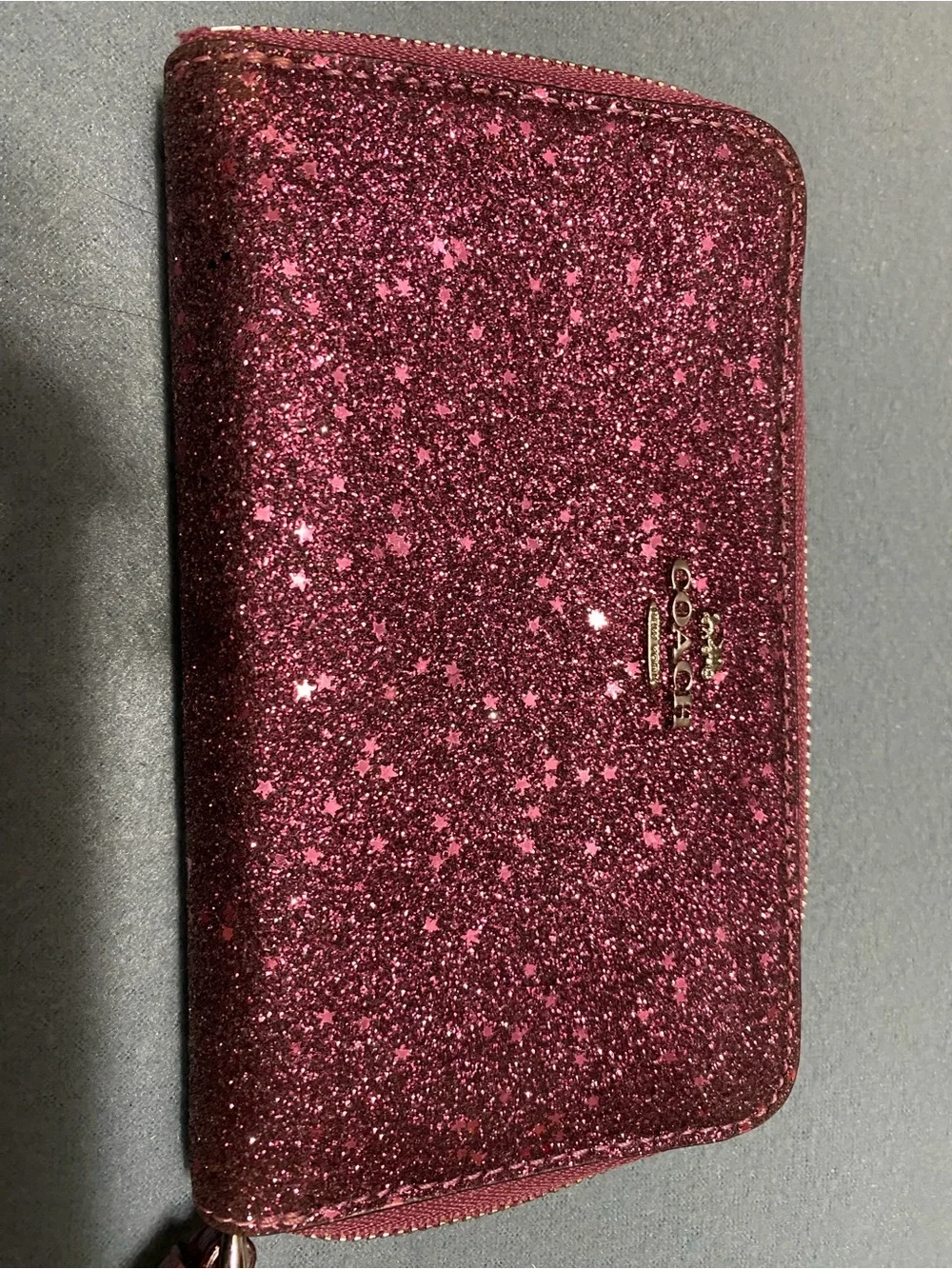 COACH Pink Glitter Star Wristlet Clutch - Picture 5 of 5